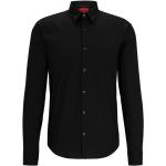 Ekologiska Svarta Långärmade Långärmade skjortor från HUGO BOSS HUGO på rea med Kent krage i Syntet för Herrar 