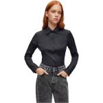 Svarta Långärmade Långärmade blusar från HUGO BOSS HUGO på rea med stretch i Storlek XL i Poplin för Damer 