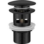 Ibergrif M20502B Click-Clack drainage universal washbasin with overflow, valve plug for bidet, black, m