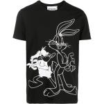 Formella Svarta Looney Tunes Kortärmade T-shirts i Bomull för Herrar 