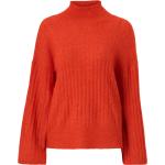 Orange Långärmade Ribbstickade tröjor från ICHI Ls i Storlek XL i Alpacka för Damer 