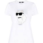 Ekologiska Vita Kortärmade Kortärmade T-shirts från Karl Lagerfeld för Damer 