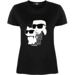 Ekologiska Svarta Kortärmade Kortärmade T-shirts från Karl Lagerfeld för Damer 