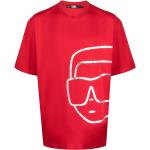 Ekologiska Röda Kortärmade Kortärmade T-shirts från Karl Lagerfeld i Storlek S för Herrar 