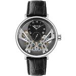 Ingersoll 1892 Die Tennessee Automatik-Uhr für Herren mit grauem Zifferblatt und schwarzem Lederarmband - I13103