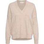 Taupe-färgade Långärmade Oversize tröjor från InWear i Storlek 3 XL med V-ringning för Damer 