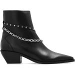 Svarta Ankle-boots med nitar från Iro på rea med spetsig tå med Klackhöjd 5cm till 7cm i Läder för Damer 