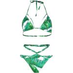 Gröna Halterneck bikinis på rea med hög midja för Damer 