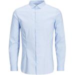 Blåa Långärmade Långärmade skjortor från Jack & Jones på rea i Storlek M i Bomull för Herrar 