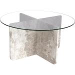 Gråa Glassoffbord med diameter 85cm i Glas 