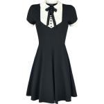 Jawbreaker - Gothic Kort klänning - In A Mood Tie Neck Dress - XS 3XL - för Dam - svart/vit