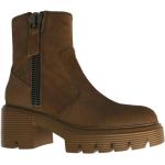 Bruna Chelsea-boots från Jeannot med Dragkedja med Klackhöjd 5cm till 7cm i Läder för Damer 