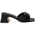 Svarta Slip in-sandaler med Klackhöjd 5cm till 7cm i Läder för Damer 