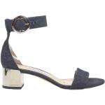 Hållbara Marinblåa Slip in-sandaler med Klackhöjd 5cm till 7cm för Damer 