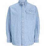 Blåa Långärmade Långärmade skjortor från Jack & Jones i Storlek S i Denim 