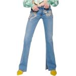 Blåa Flare jeans med paljetter för Damer 