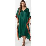 Gröna V-ringade klänningar från Indiska i Storlek XL med V-ringning för Damer 