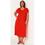 Ekologiska Röda V-ringade klänningar på rea med V-ringning för Damer 