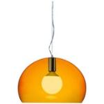 Kartell - Small Fl/y Suspension 9053, Transparent Orange, Incl. Led 15w E27 - Orange - Pendellampor