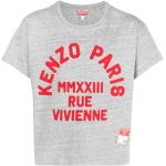 Gråa Kortärmade Kortärmade T-shirts från KENZO Logo på rea för Herrar 