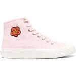 Blommiga Ljusrosa Höga sneakers från KENZO Flower på rea med Snörning med rundad tå i Canvas för Damer 