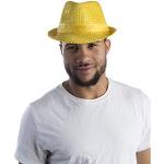 Gula Festliga Fedora hattar med paljetter för Herrar 