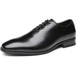 Formella Svarta Ankle-boots med Snörning med spetsig tå i Läder för Herrar 