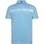 Blåa Kortärmade Golftröjor från J. LINDEBERG i Storlek M 