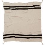 Knitted Blanket Stripes Natural-Black Home Sleep Time Blankets & Quilts Beige Lorena Canals
