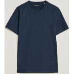Ekologiska Blåa Kortärmade Kortärmade T-shirts med Rund ringning för Herrar 