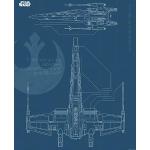Komar väggbild Star Wars Blueprint X-Wing | barnru