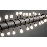 Konstsmide LED-ljusslinga, stora runda dioder, 80 varma vita dioder, 24 V utomhus trafo, svart kabel – 3696–107