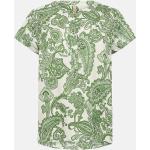Ekologiska Paisley-mönstrade Gröna Kortärmade Kortärmade blusar från Soyaconcept i Storlek S med Rund ringning i Bomull för Damer 