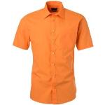 Orange Kortärmade Kortärmade skjortor för Herrar 