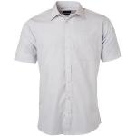 Ljusgråa Kortärmade Kortärmade skjortor för Herrar 