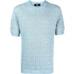 Himmelsblåa Kortärmade Sweatshirts från Fendi i Storlek XL för Herrar 