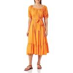 Orange Off shoulder klänningar i Storlek XL med Off the shoulder-ringning i Viskos för Damer 