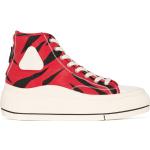 Zebramönstrade Röda Platå sneakers från R13 på rea i storlek 35 med Snörning med rundad tå i Gummi för Damer 