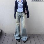 Casual Sommar High waisted jeans i Storlek 3 XL i Denim för Damer 