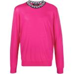Fuchsia Långärmade Stickade tröjor från Versace på rea i Storlek M med V-ringning för Herrar 