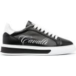 Svarta Skinnsneakers från Roberto Cavalli på rea i storlek 44 med Snörning med rundad tå i Kalvskinn för Herrar 