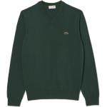 Ekologiska Gröna Stickade tröjor från Lacoste på rea med V-ringning för Herrar 