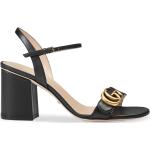 Svarta Sandaletter med kilklack från Gucci i storlek 36 med Kilklack med Spännesknäppning i Läder för Damer 