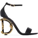 Svarta Sandaletter från Dolce & Gabbana i storlek 38,5 med Spännesknäppning i Läder för Damer 