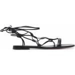 Sommar Svarta Snörade sandaletter från GIANVITO ROSSI på rea i storlek 36 med Snörning med öppen tå i Läder för Damer 