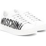 Vita Låga sneakers från Moschino på rea i storlek 31 med Snörning med rundad tå i Läder för Pojkar 