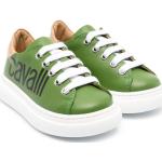 Gröna Låga sneakers från Roberto Cavalli på rea i storlek 32 med Snörning med rundad tå i Kalvskinn för Flickor 