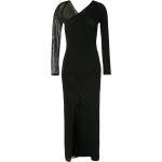 Svarta Långärmade Stickade klänningar Asymmetriska från Dion Lee på rea i Storlek M med V-ringning för Damer 