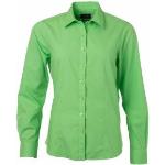 Limegröna Långärmade Långärmade skjortor för Damer 