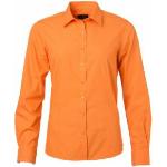 Orange Långärmade Långärmade skjortor för Damer 